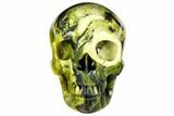 Realistic, Polished Yellow Turquoise Jasper Skull - Magnetic #151188-1